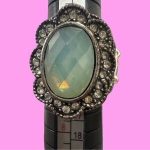 Elegant Silver and Blue Gemstone Ring